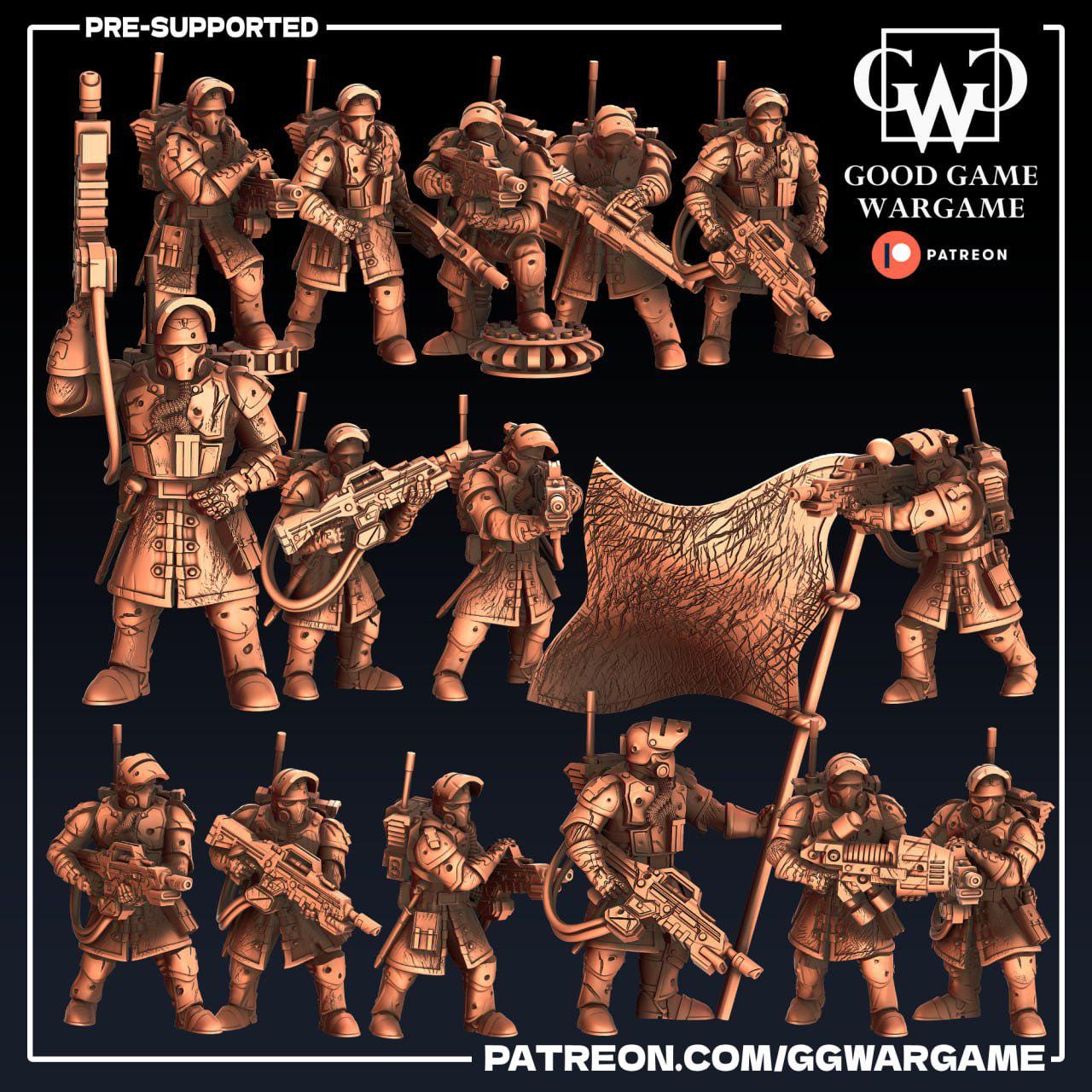 Steel Legion Squad Battle Damaged - Imperial Division Guard Militarum