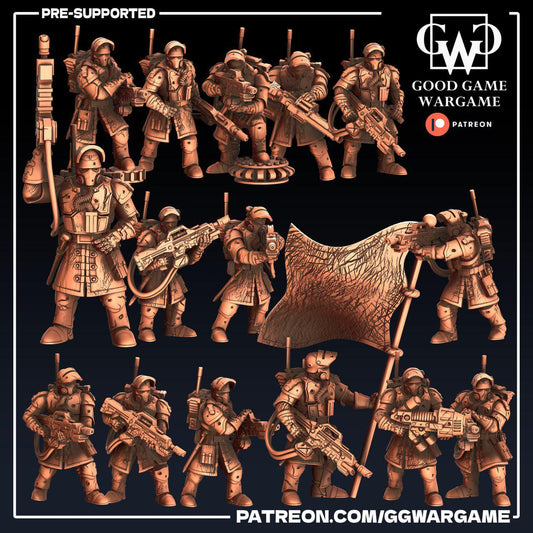 Steel Legion Squad Battle Damaged - Imperial Division Guard Militarum