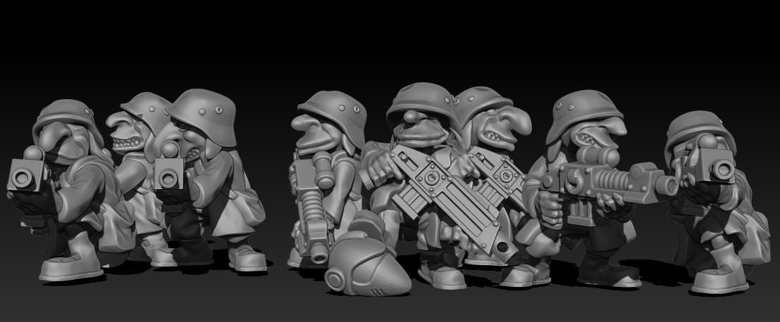 16 x Grots Greatcoat - Trollet Ork Miniatures