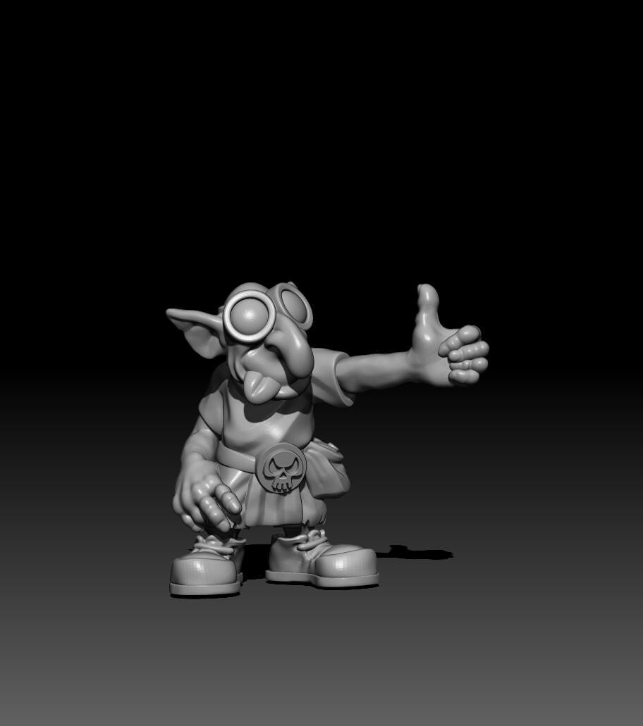 Mekboy and 6 Runts! - Trollett Miniature - Orks mek boy miniature and 6 grots!