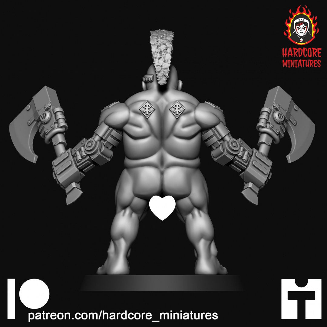 Cyber Slayer Dwarf NSFW - Galactic Dwarves of the Dwarf Squat division Imperial - Sci-fi - Hardcore Miniatures