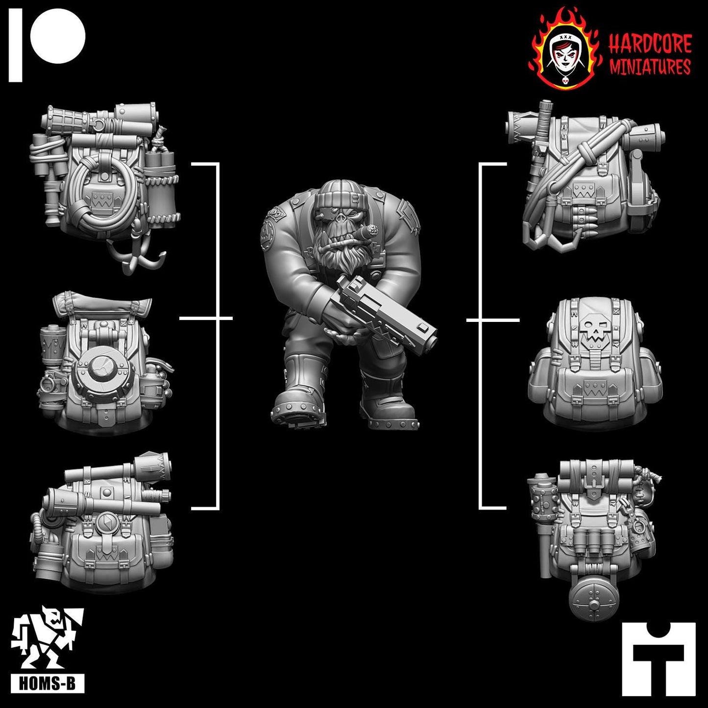 Space Brit Orcs Bits - Hardcore Miniatures - Modular Ork Boyz