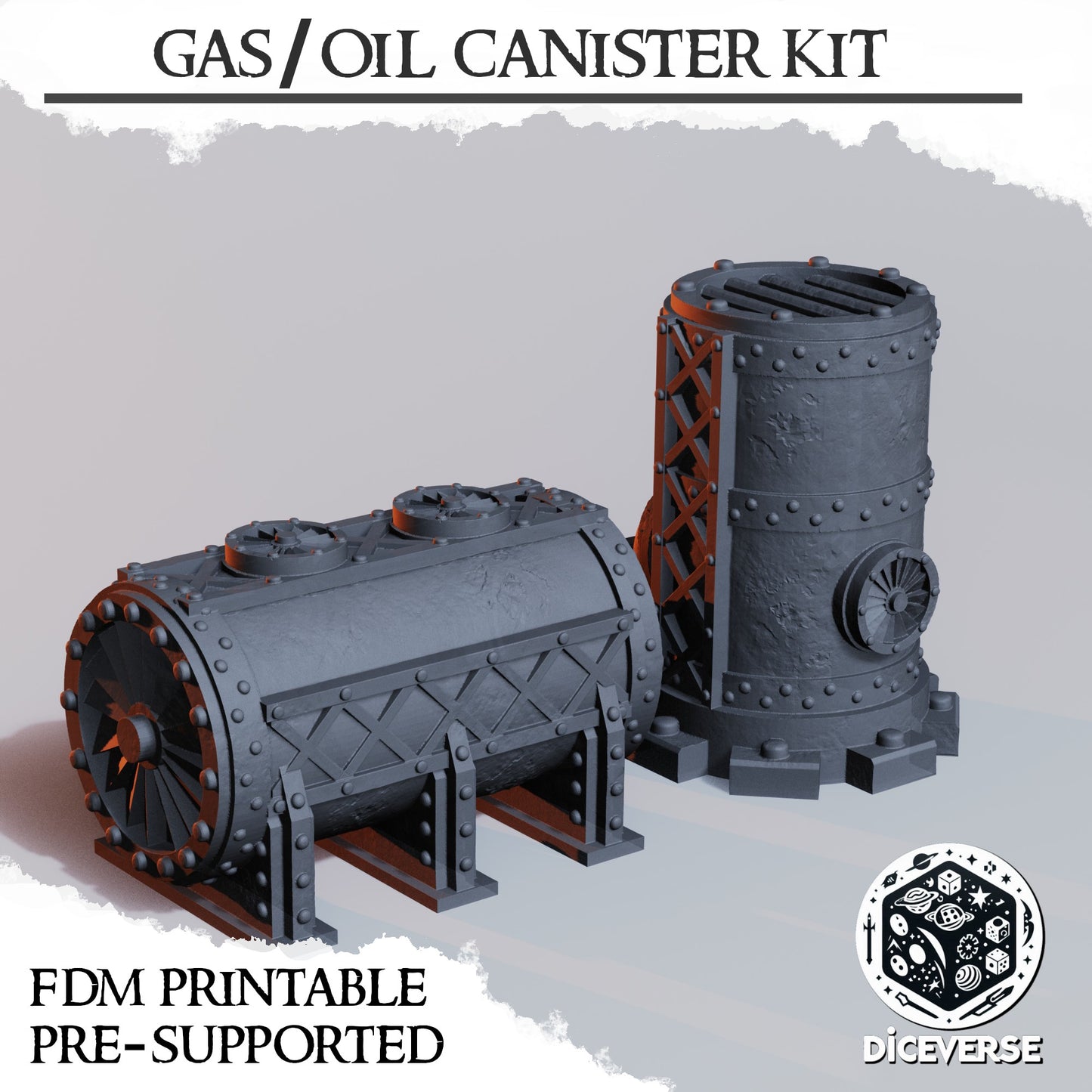 Gas / Oil Canister Kit - Trench Crusade Terrain - Diceverse