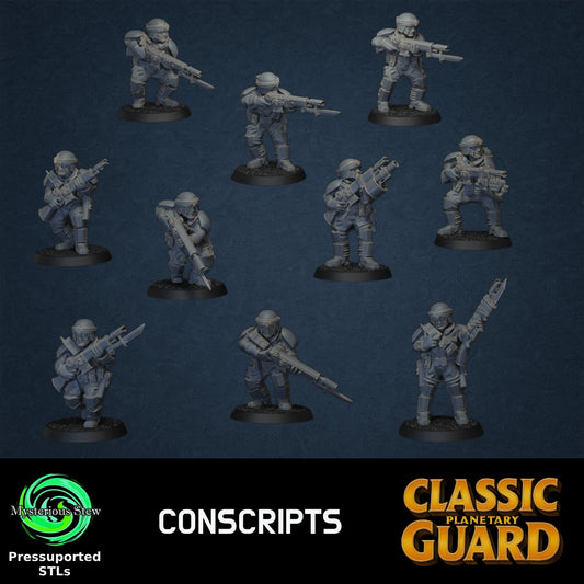 Classic Conscript / Infantry Squad x 10 - Classic Style by Mysterious Stew