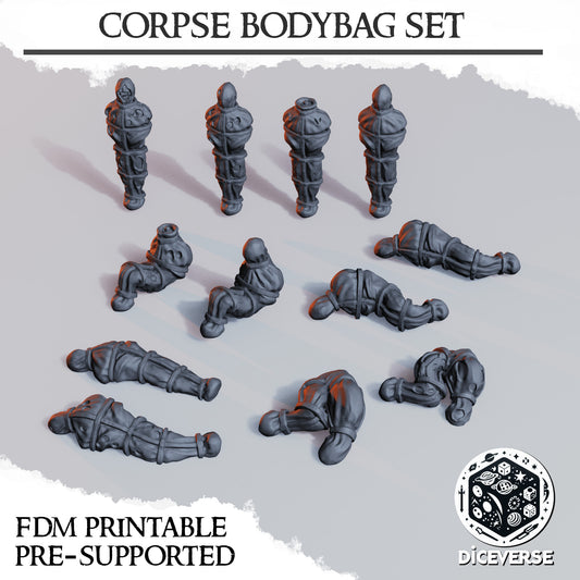 12 x Corpse Bodybag Set - Trench Crusade Terrain
