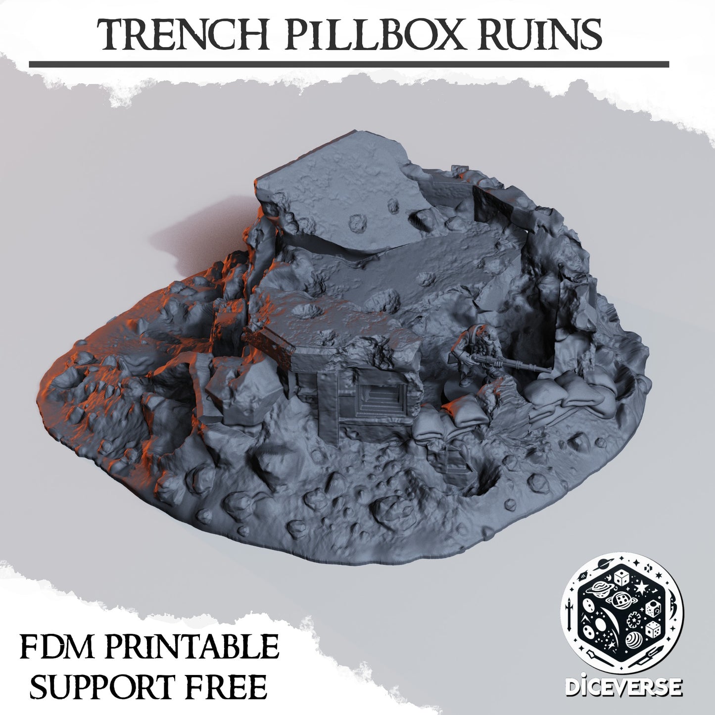 Trench Terrain: Pillbox Ruins - Trench Crusade Scenery