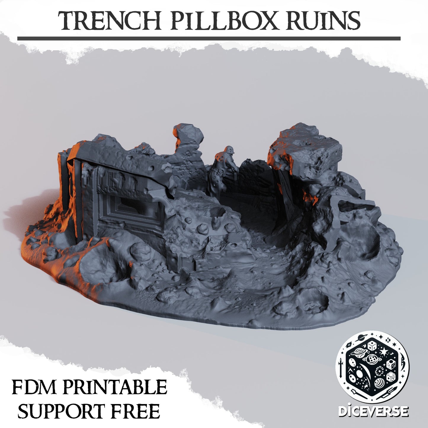 Trench Terrain: Pillbox Ruins - Trench Crusade Scenery